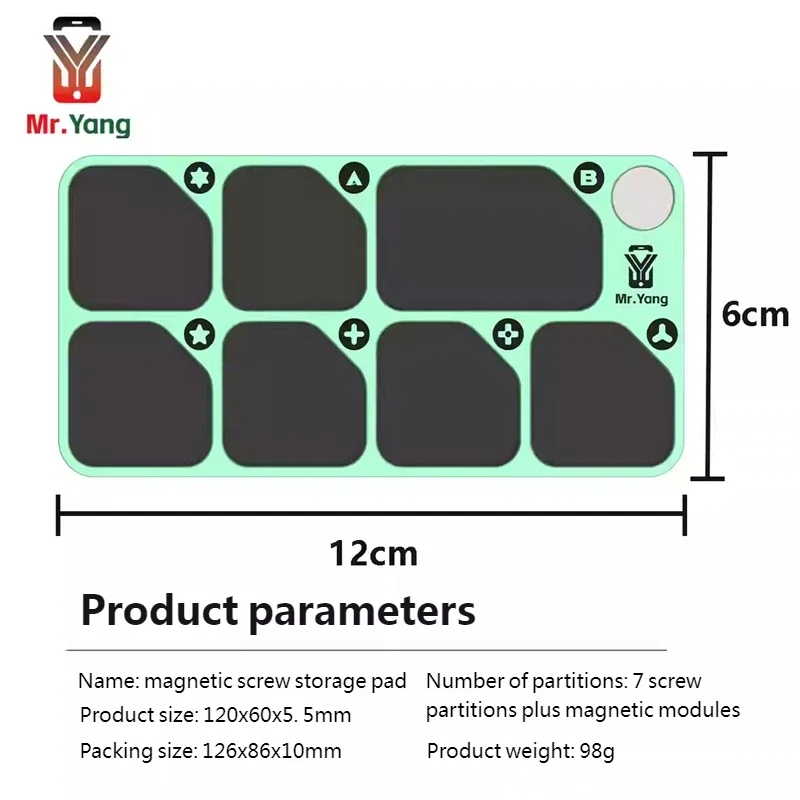 

YCS Mr.Yang Magnetic Screw Storage Board for Mobile Phone Computer Pad Disassembly Maintenance Repair Hand Tool