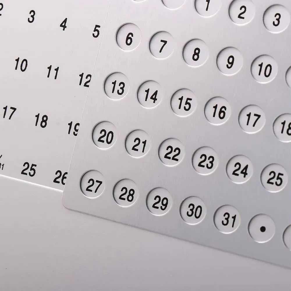 

Manual Setting Desk Calendar Aluminum Alloy Adjustable Perpetual Calendar Repeatedly Use Mini Perpetual Desktop Monthly Calendar