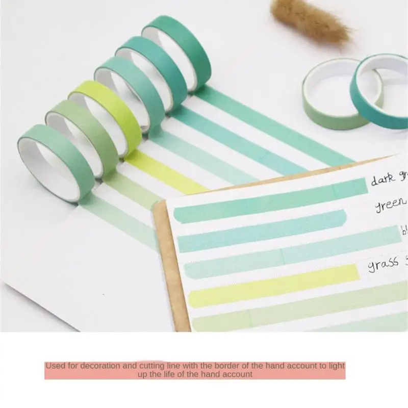 6Rolls/Box Cute Washi Tape Adhesive Masking Tape Scrapbooking Decorative Crafts Tape Set Stationery Office School Supplies