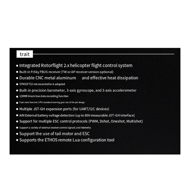 ABDE-FRSKY VANTAC RF007 FBL Sistem Stabilisasi Modul Kontrol Penerbangan Helikopter untuk Peningkatan Dinamika Penerbangan RF007