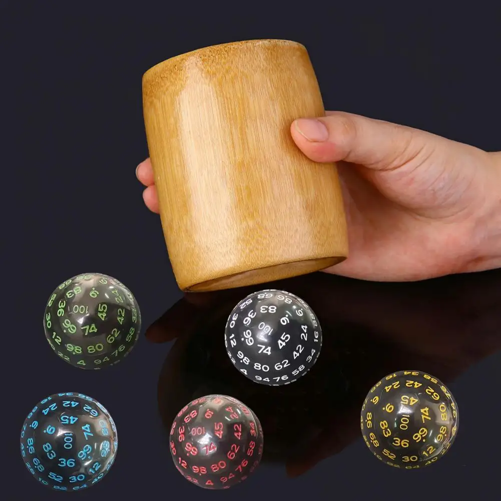 Dados acrílicos de varios lados para juegos de mesa, dados poliédricos de 100 lados, Color brillante con número grabado, accesorios para juegos de mesa, 100