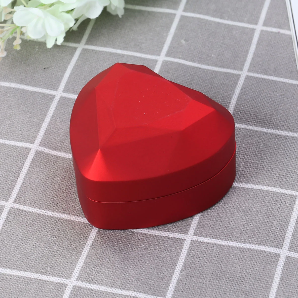 LED Lighted Heart Shape Storage Proposal Ring Box for Wedding Anniversay Valentines Day (Red) Led Ring Box