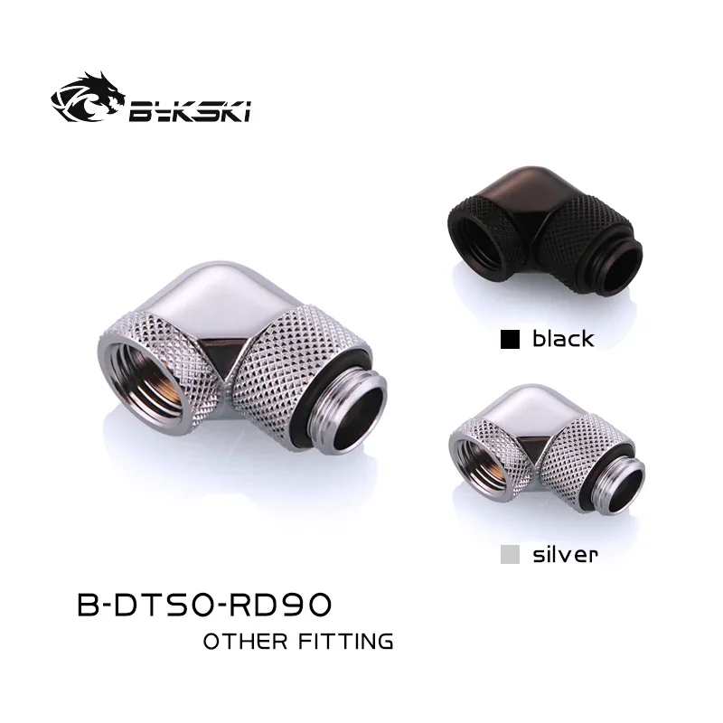 

Bykski B-DTSO-RD90,G1/4 90 Degree Rotaring Female To Male Fitting,PC Water Cooling F-M Connector Adapter,Black/Silver