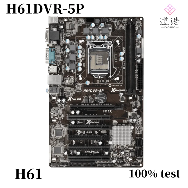 

H61 Motherboard For Asrock H61DVR-5P 16GB LGA 1155 DDR3 PCI-E3.0 ATX Motherboard 100% Tested Fully Work