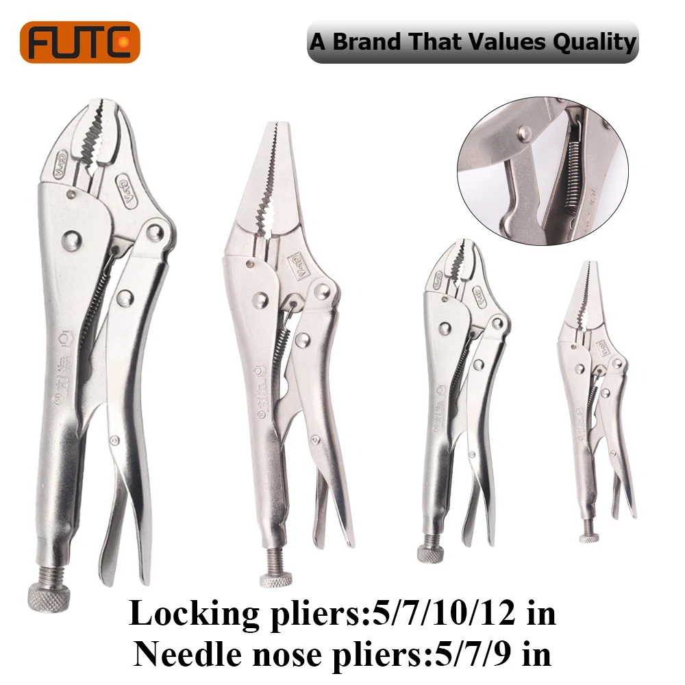 

Locking Pliers Labor-saving Round Mouth Pliers Needle Nose Pliers Multi-function Welding Hand Tools High-carbon Steel Clamp