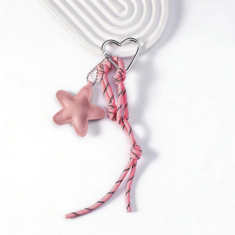 Bag Key Chain Simple Style Phone Pendant Chain Heart Charm Strap Braided Rope Bag Hanging Decors Jewelry Gift Decoration