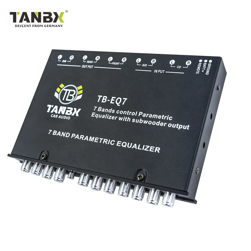 7 Bands Control Parametric Equalizer with Subwoofer Output for Car Audio System