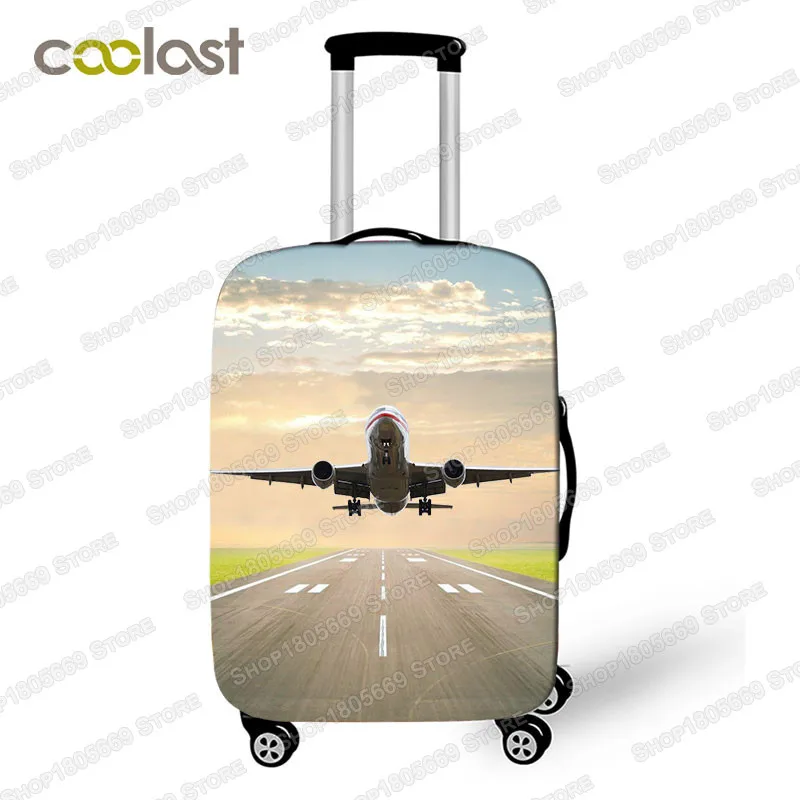 Cool Aircraft Travel Suitcase Covers Men Airplane Elastic Luggage Protective Covers Helicopter valise bagages roulettes Covers