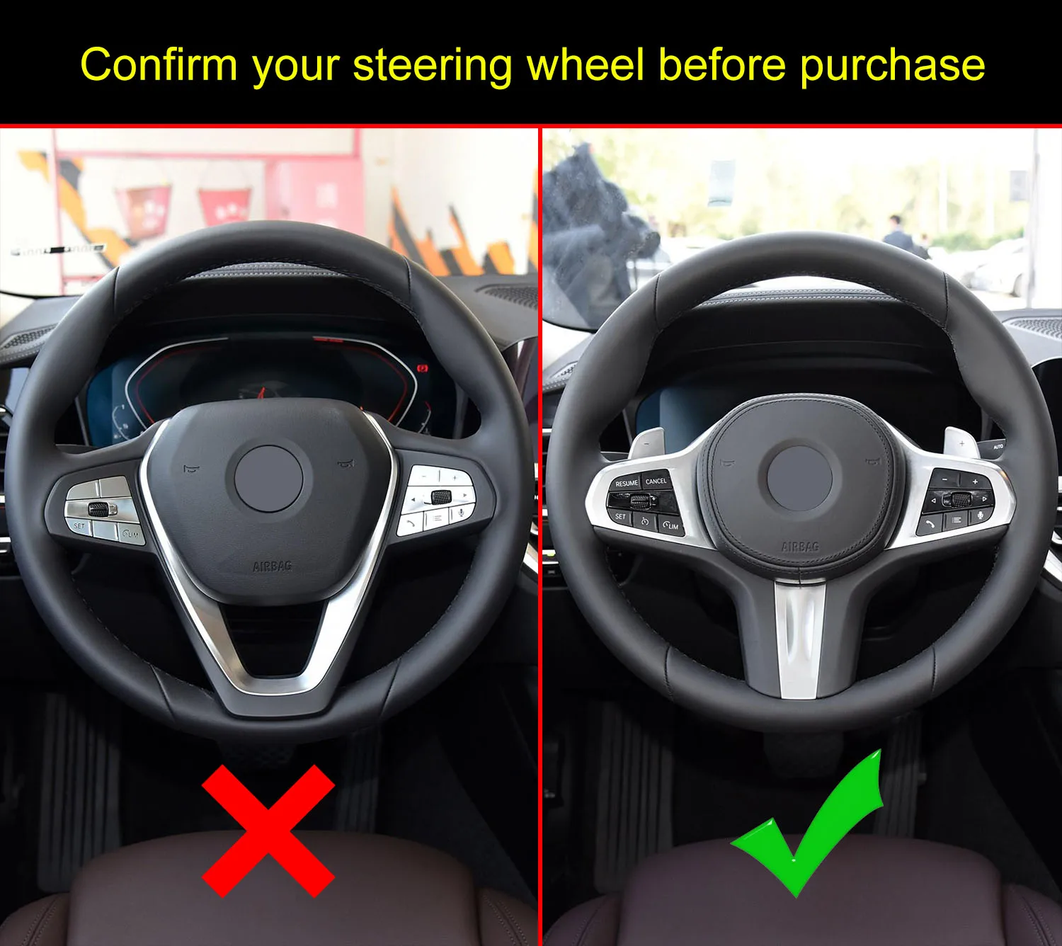 Steering Wheel Trims Stylish For BMW X3 X4 X5 X6 X7 220i 320i 330i 420i 430i 530i 540i F90 G01 G02 G05 G16 G20 G21 Carbon Fiber view 2
