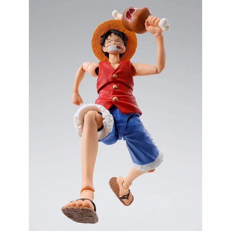 Em estoque 100% bandai original s.h. figuarts shf uma peça macaco d luffy nami romance amanhecer anime figuras de ação brinquedos modelos