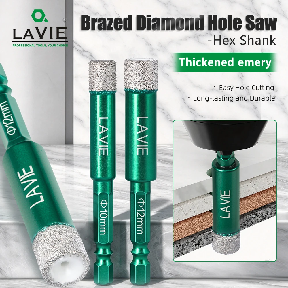 LAVIE 6-16mm Diamond 1pc Dry Drill Bit Set 1/4