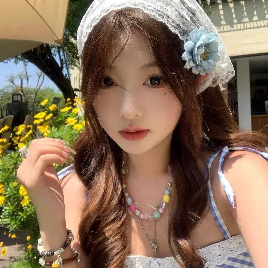 retro-floral-lace-scarf-headband-women's-country-style-white-curtain-waist-tied-hair-accessory-sun-protection-silk-s