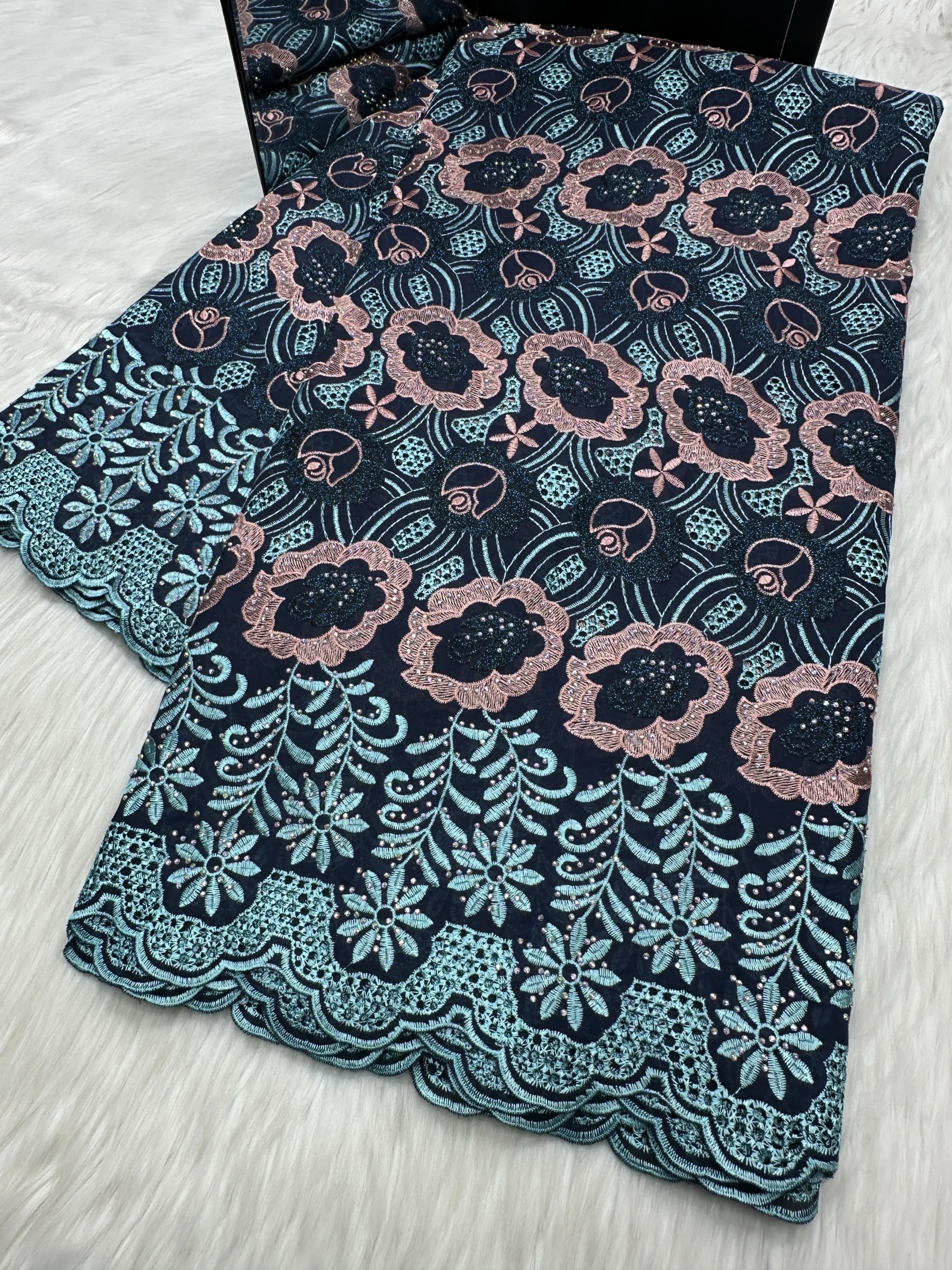 

Guipure Embroidery Lace Fabric 5yards 2026 African Cord Sewing Garment Friendly Swiss Embroidery Cotton Lace for Dress Z6-515-1