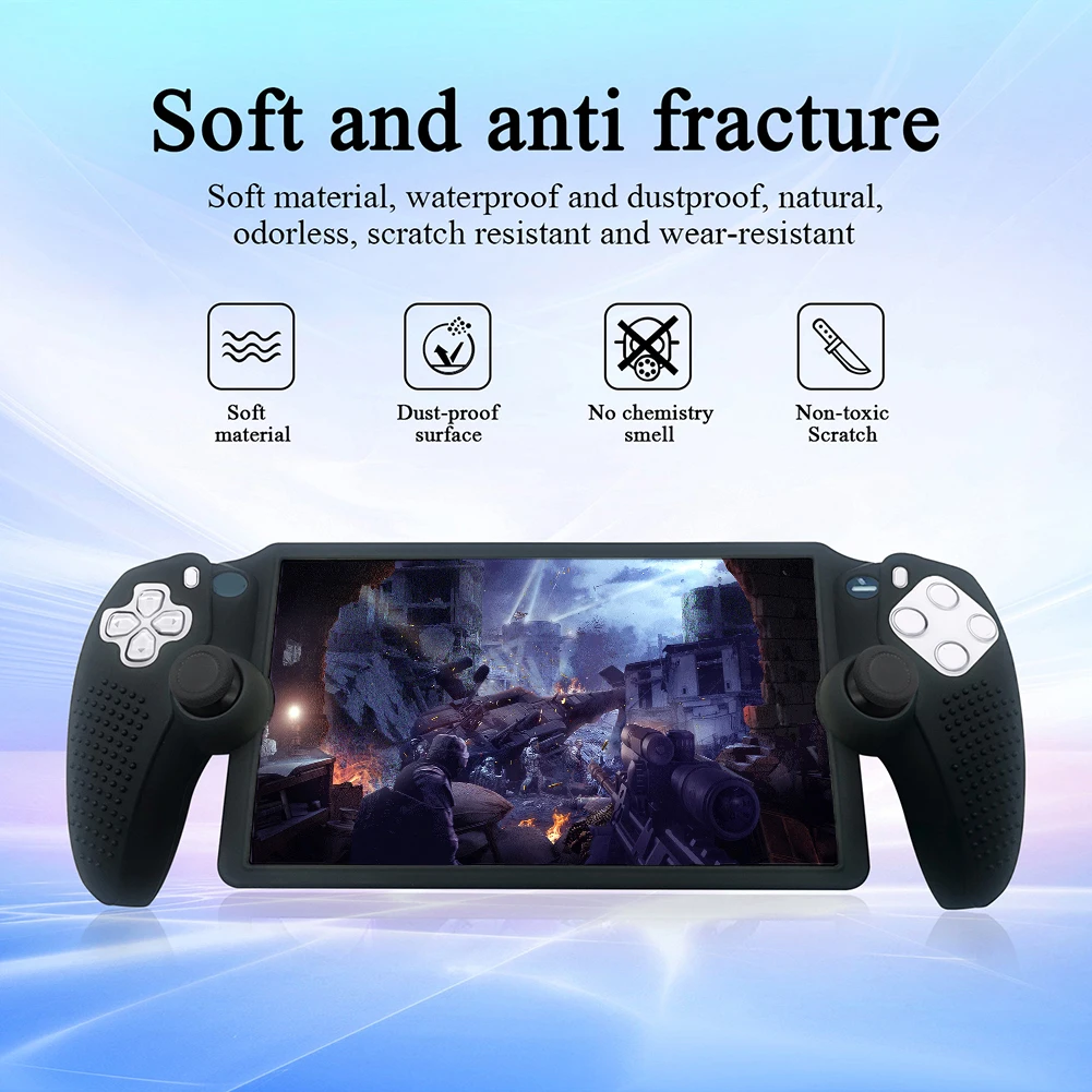 Silicone Case for PS5 Portal Console Non-Slip Skin Sleeve Ergonomic Protective Cover for Playstation 5 Portal Handheld Gamepads