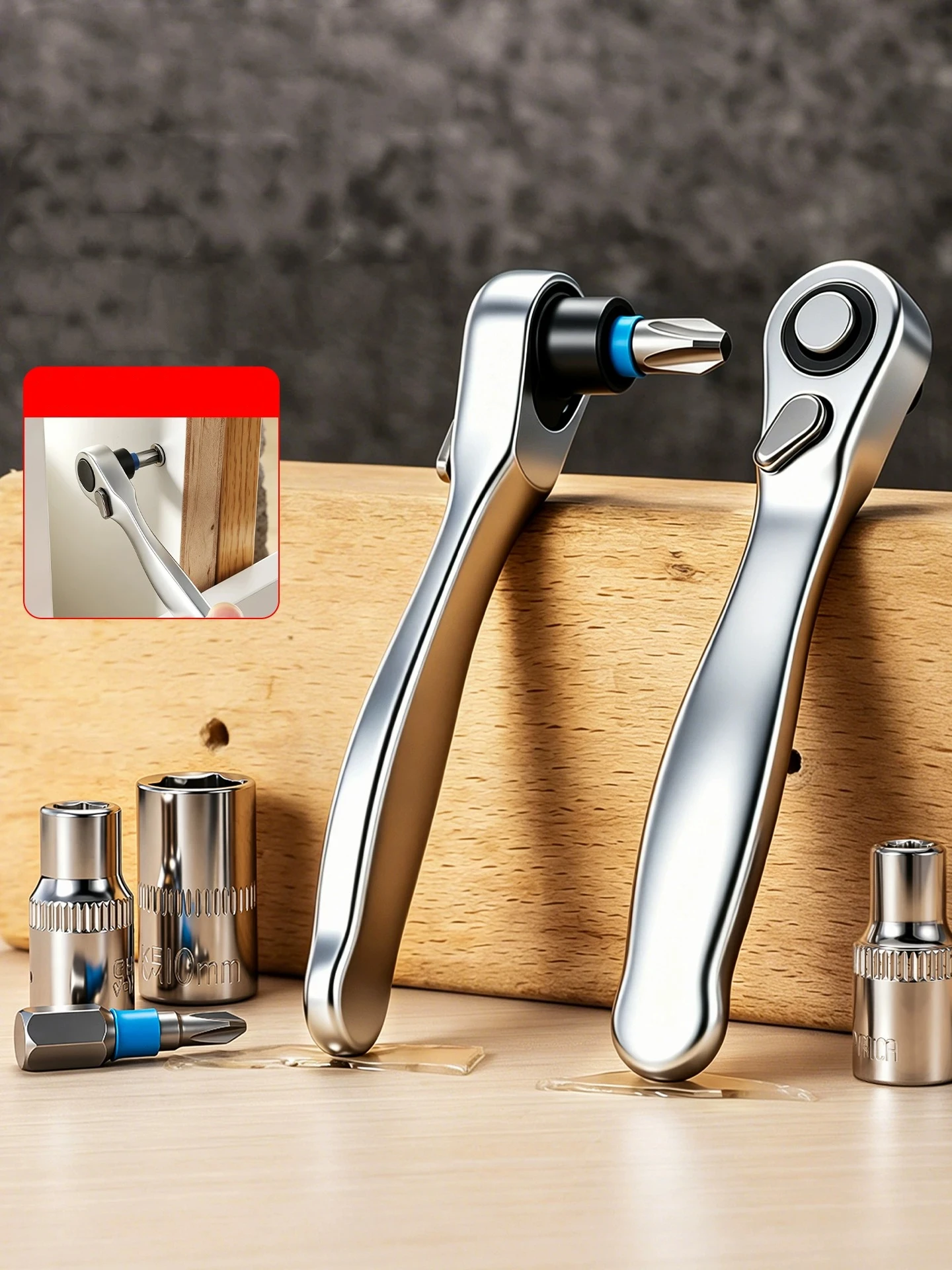 1/4 Inch Drive Micro Ratchet Bit Driver for Motor Repair,72Tooth Ratchet Screwdriver, Hex 90° Right Angle Wrench for Tight Space