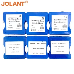 JOLANT-Dental Stainless Steel Matrix Bands, tiras elásticas, 5mm, 6mm, 7mm, largura 0.025mm, 0.04mm, 1 rolo