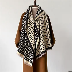 2024 Fashion New Luxury Brand Winter Women Scarf Double-Sided Cashmere Shawl Pashmina Thick Warm Scarves Neckerchief