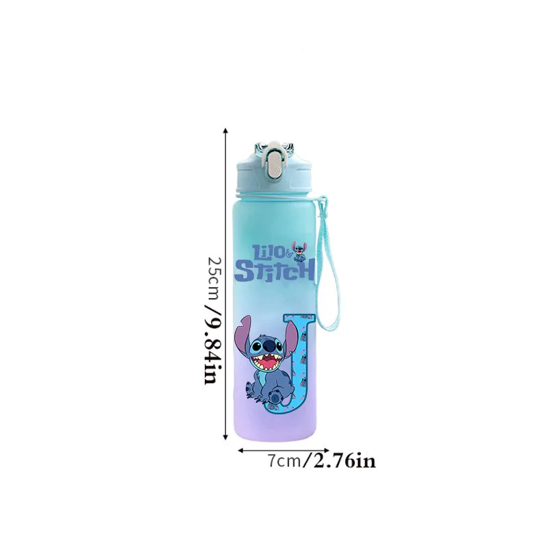 Kawaii Lilo & Stitch Water Bottle 26 English Letters ABCD Water Cup Resistant and Portable Cup Cute Disney Stitch Sport Bottle