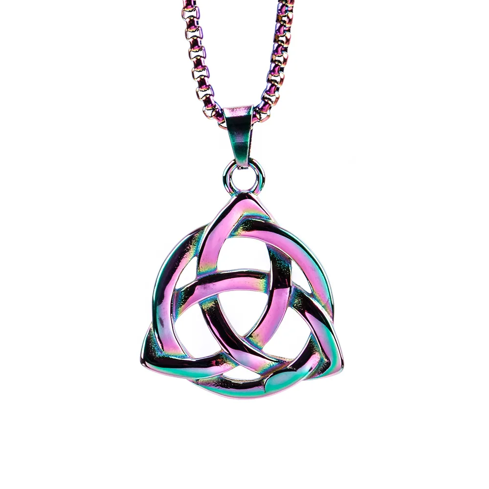 Ireland Celtic Knot Stainless Steel Men Women Necklaces Pendants Chain Punk Trendy Fashion Jewelry Wholesale Dropshipping