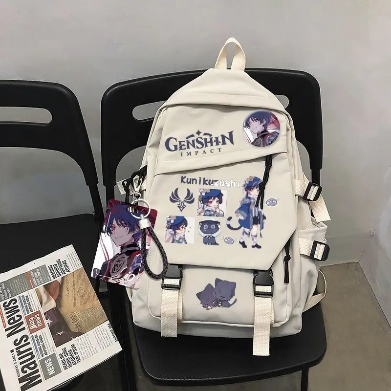 Genshin Impact Merchandise Wanderer Lightweight Double Shoulder Bag Large Capacity Student Anime Casual Backpack ANI