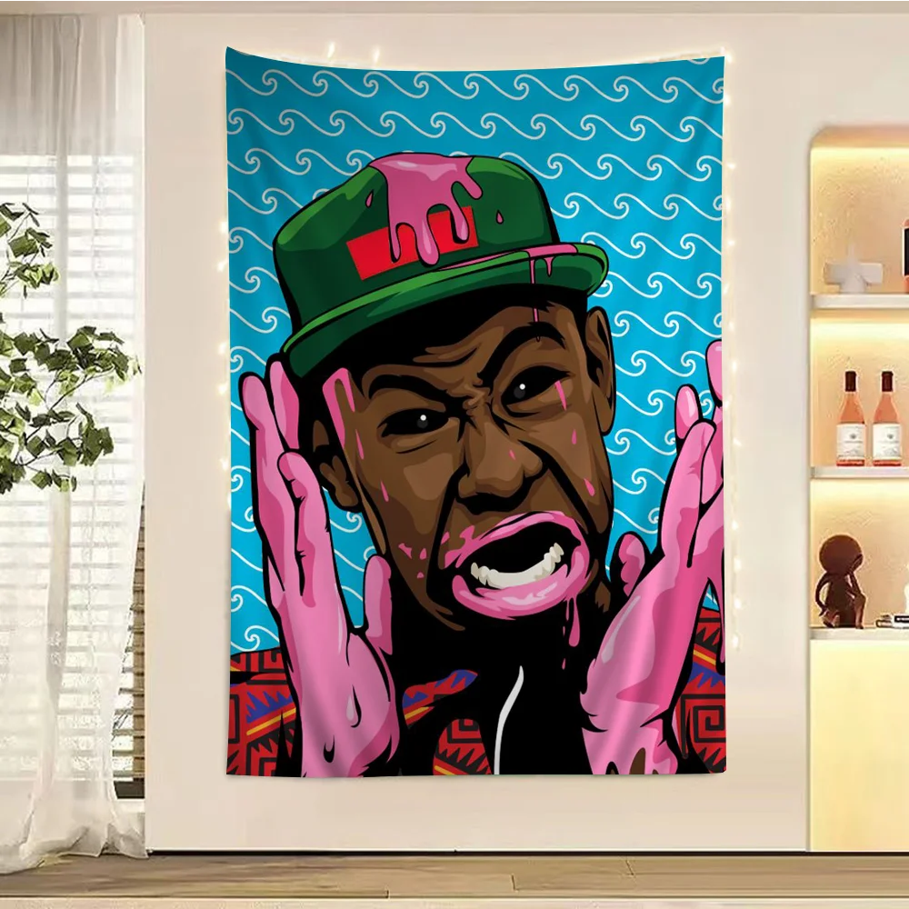 

Tyler The Creator Printed Large Wall Tapestry Indian Buddha Wall Decoration Witchcraft Bohemian Hippie Wall Art Decor