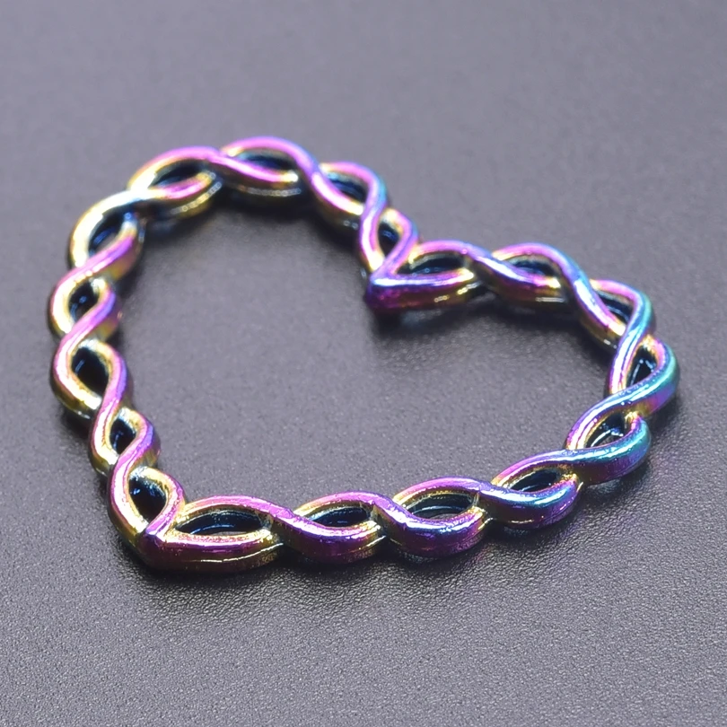 10pcs/Lot Hearts Charm Rainbow Color Multistyle Heart Pendant Charms For Jewelry Making Supplies Dijes Para Bisutería Materials