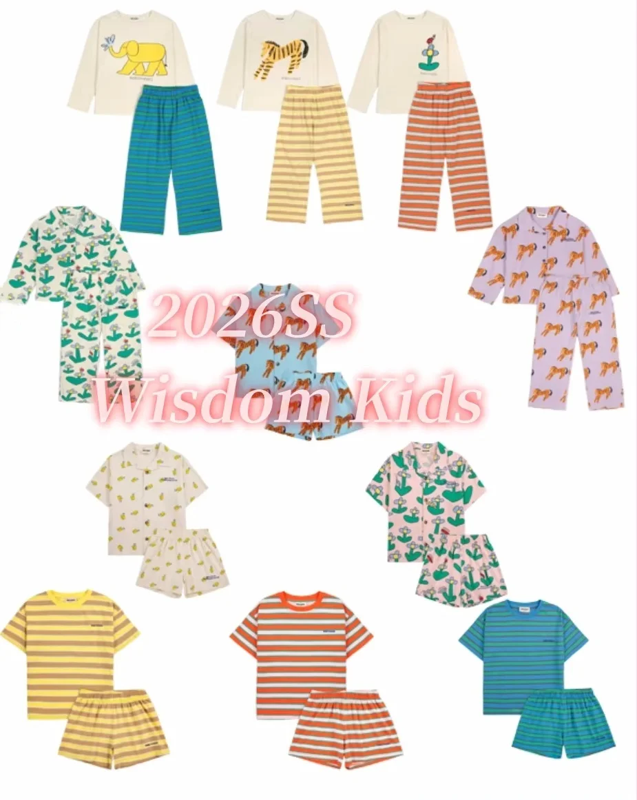 

В наличии: Комплект детской одежды BC2026 для мальчиков и девочек, весна-лето, новая коллекция, с мультяшным принтом, для дома (для использования в помещении с кондиционером)