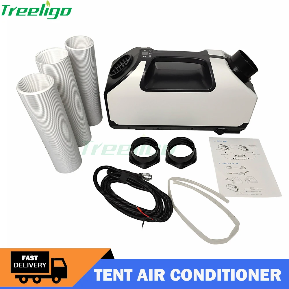 Treeligo Electric Car Portable Camping Air Conditioning Outdoor Mini Tent Air Conditioner 12V 24V For RV Caravan Camper Travel