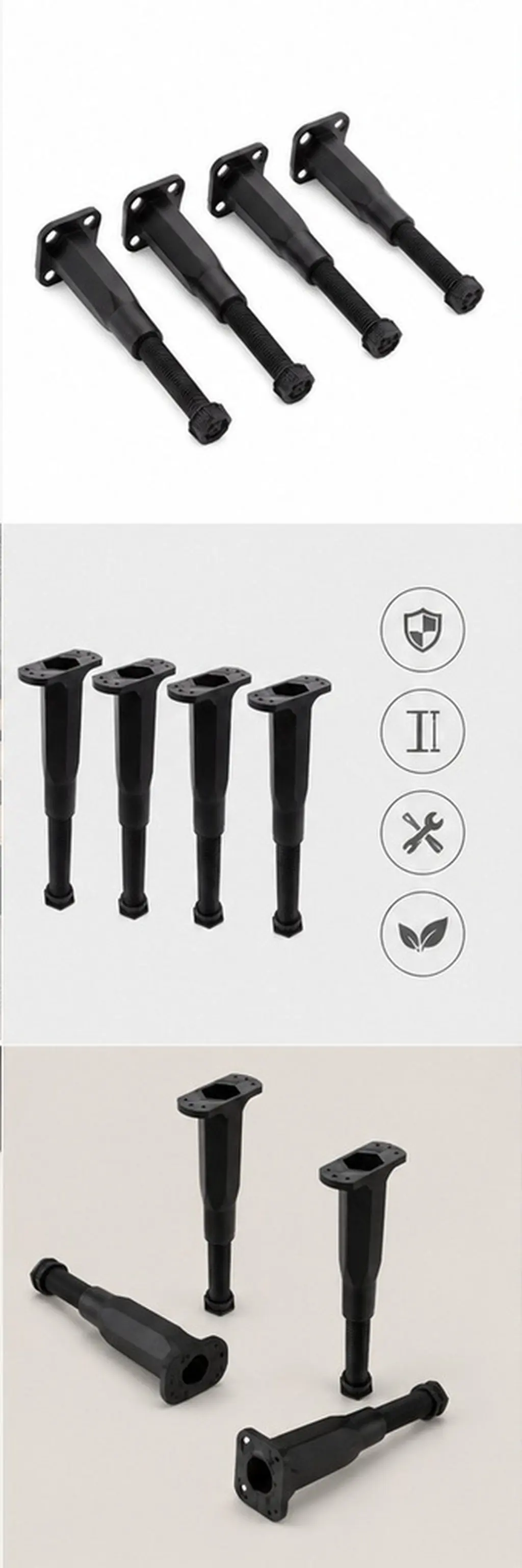 4Pcs Adjustable Bed Frame Center Leg Support Height Adjustable Bed Legs Replacement Parts Furniture Replacement