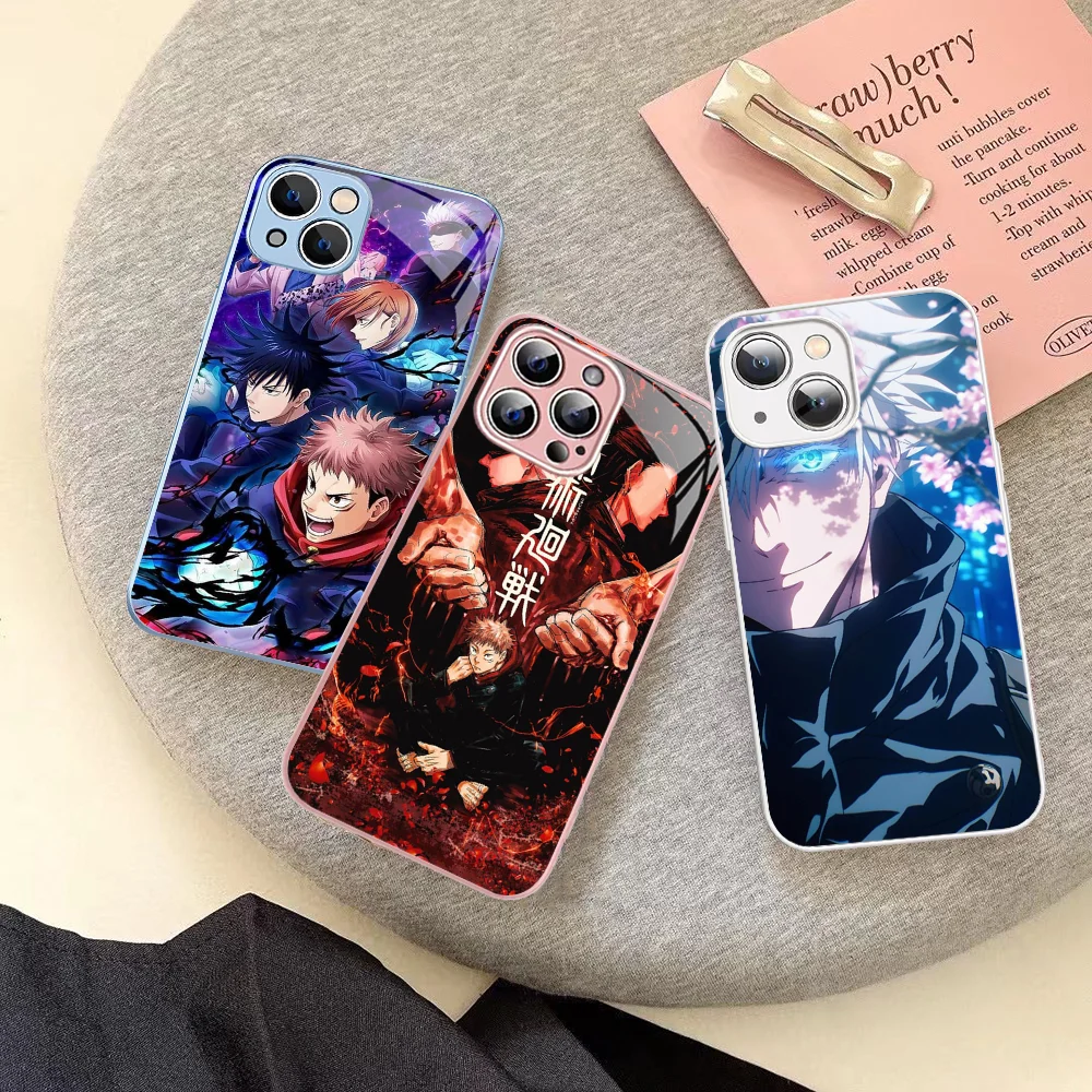 

Anime Gojo Satoru Jujutsu Kaisen Phone Case Tempered Glass For Iphone 14 13 12 11 Pro Mini XS MAX 14Plus X XS XR Cover