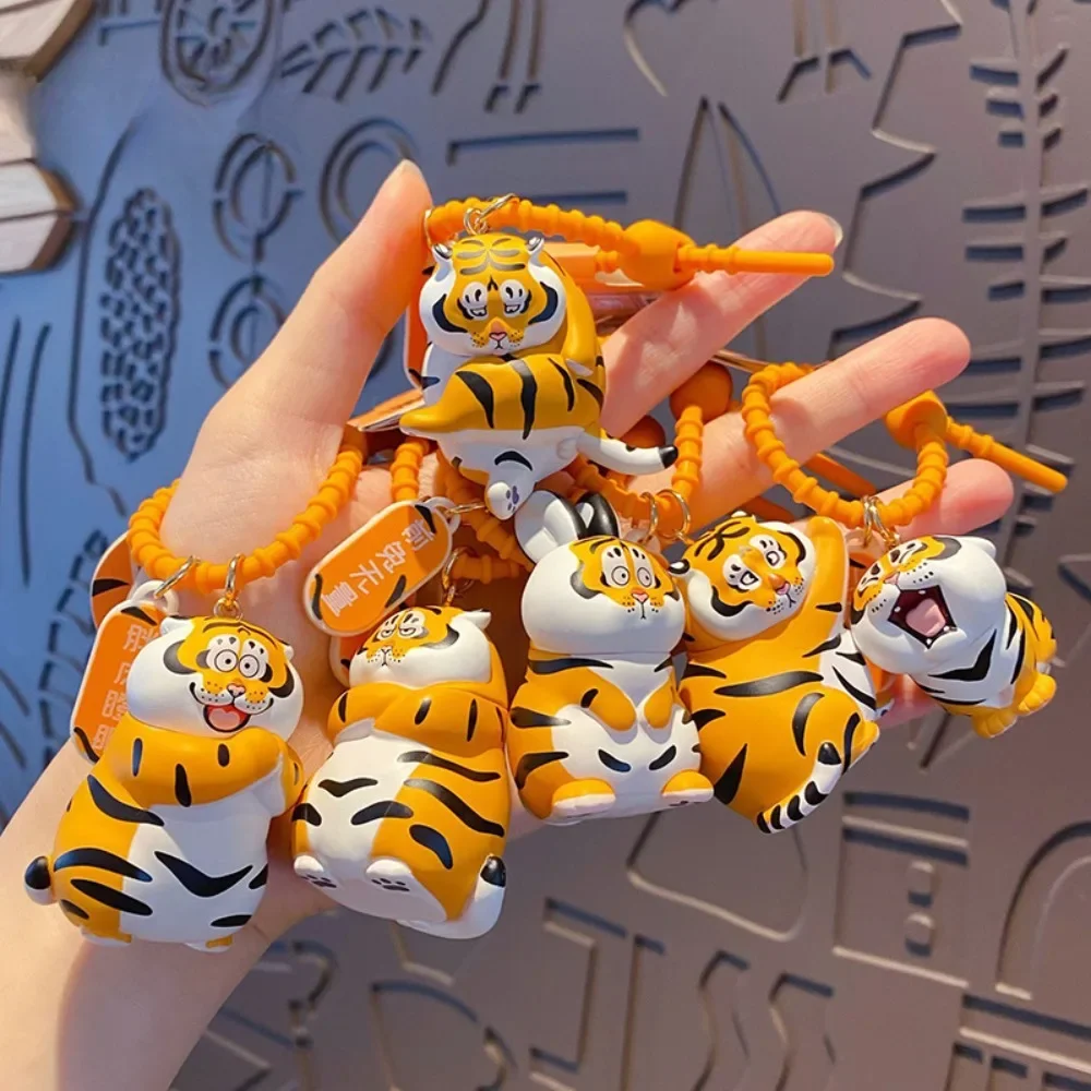 Cartoon Fat Tiger Keychain Keyring Female Cute and Exquisite Doll Keychain Bookbag Hanger Anime Keychain Bags Pendants Accessory