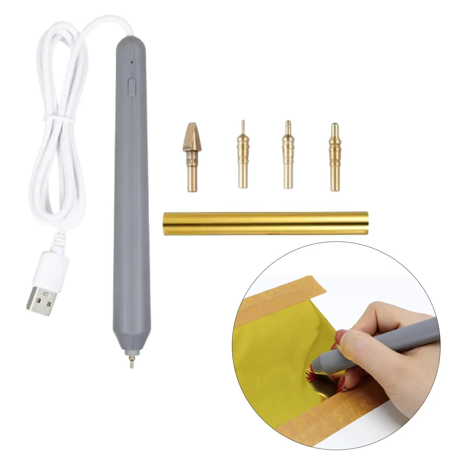 

USB Heat Foil Pen Hot Embossing Stamping Pen Scrapbooking Tool Kit