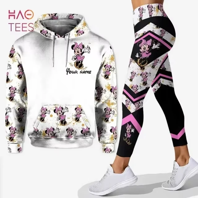 3D nieuwe damesset sport trui met capuchon yogabroek sport Disney prinses yogaset essentieel hooded Moreton damestop y2k