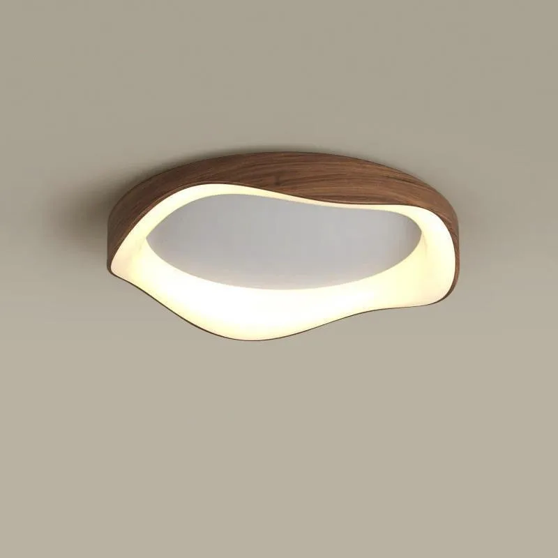 

Nordic Wood Grain LED Ceiling Light for Living Dining Room Food Table Bedroom Lamp Furniture Decoration Glossy Lighting Fixtures