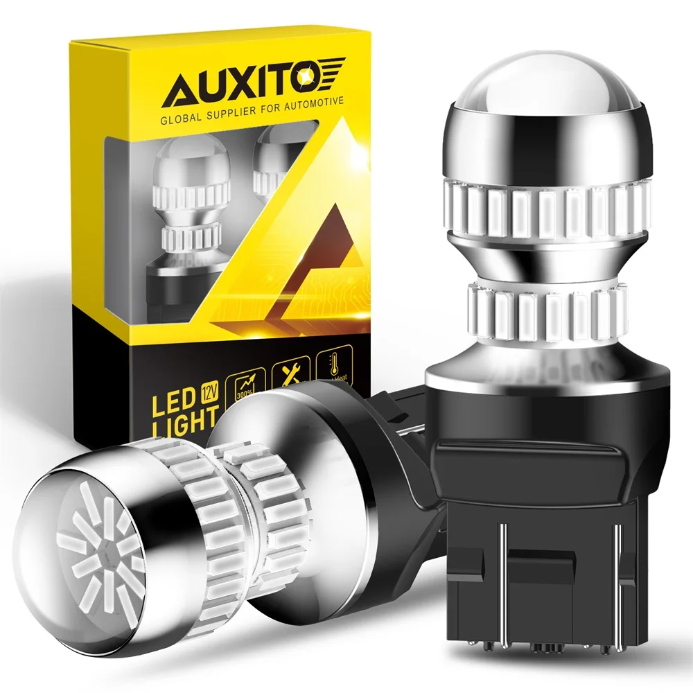 2Pcs AUXITO T20 7443 LED Brake Light W21/5W W21W 7440 LED Bulb No Error Red White Amber Yellow Backup Reverse DRL Parking Lights