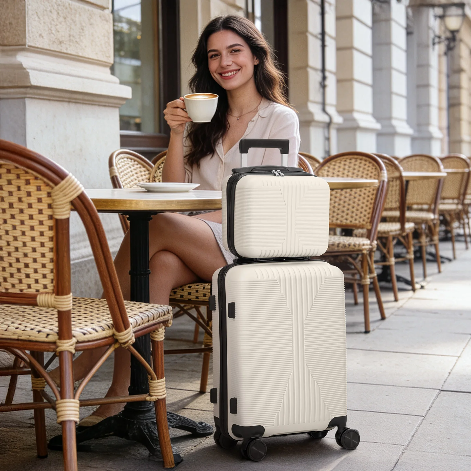 

12/20-inch spinner wheel suitcase/luggage. Made of stylish and durable PP material, perfect for back-to-school season and travel