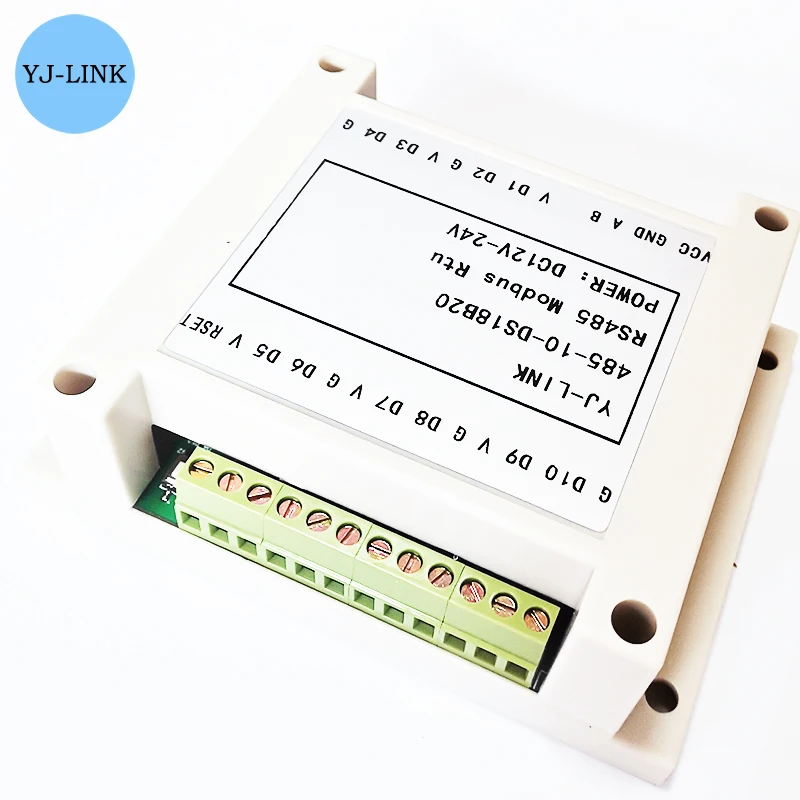 Module d'Acquisition de Température DS18B20, 10 Canaux RS485 Modbus de Communication