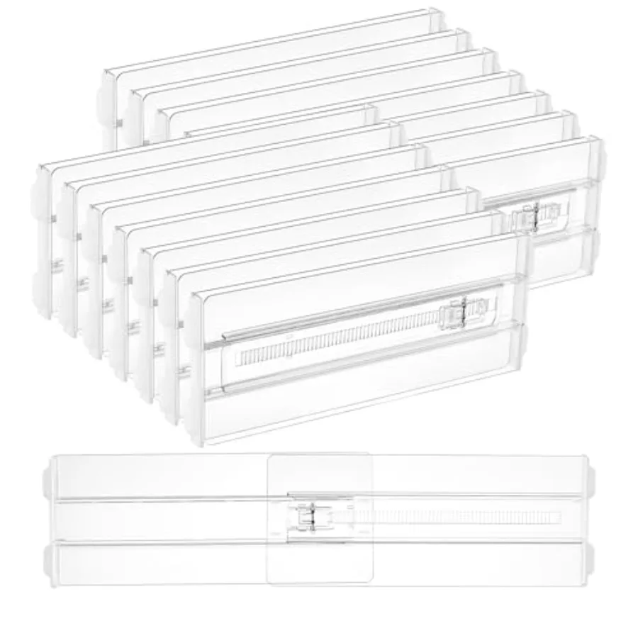 

1 Pack Drawer Dividers for Clothes,"High 10.2"-16.5" Adjustable Expandable Dresser Drawer Organizer, Clear Plastic Separators f
