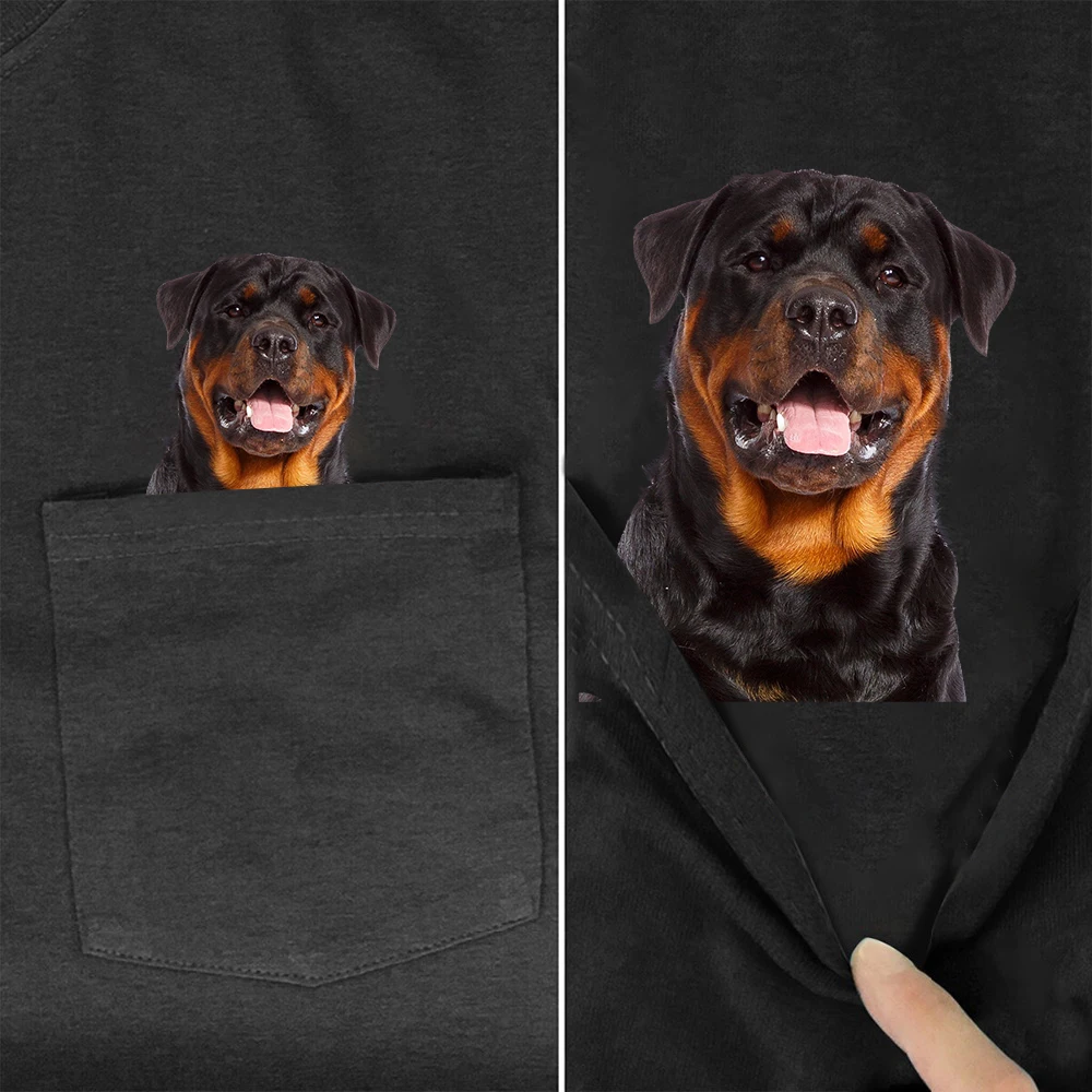 CLOOCL 100% Cotton T-shirts Fashion Brand Cartoon Cute Rottweiler Pocket Hip Hop Tops Summer Harajuku Woman Tshirts Dropshipping