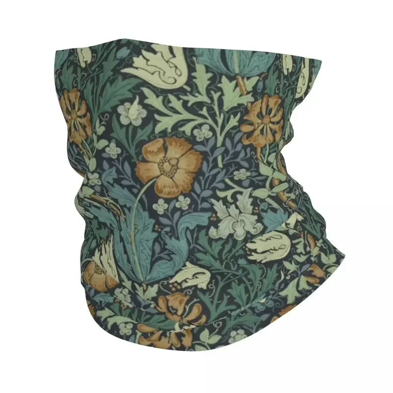 William Morris Vintage Bohochic Floral Neck Gaiter Men Women Windproof Winter Bandana Scarf for Ski