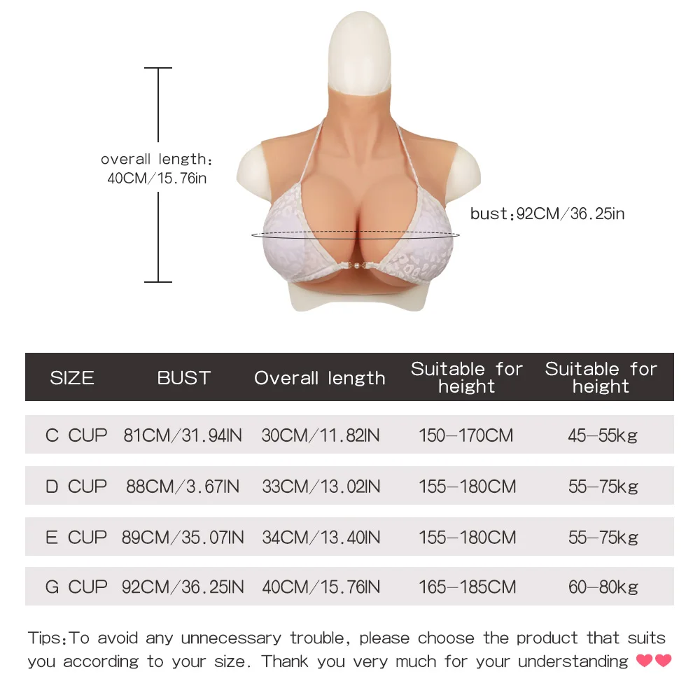 1 piece of Men\'s Silicone Breast Summer lightweight C/D/E/G Cup Suitable for Cross Dressing Drag Queen  Silicone Fake Breastplat