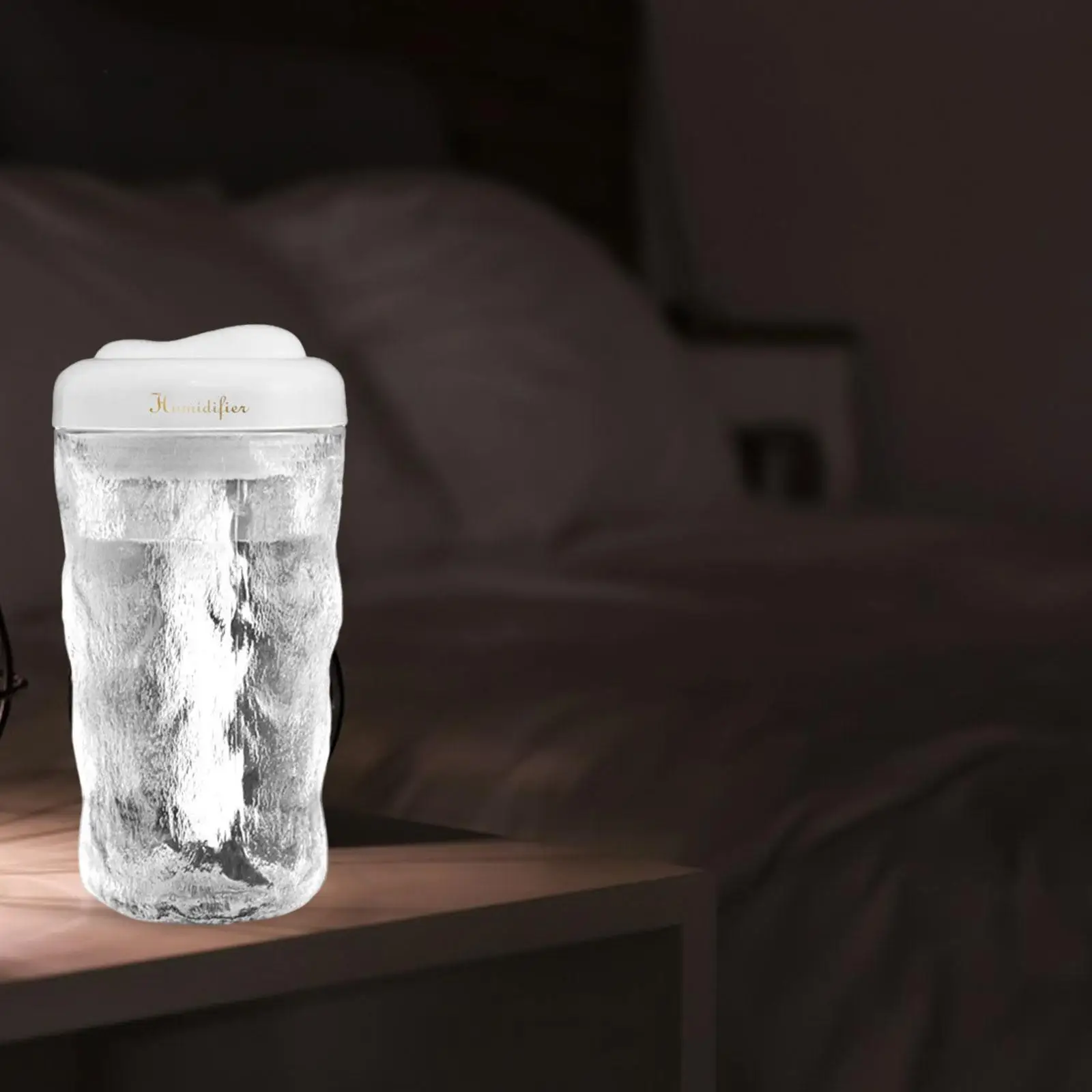 Mini Humidifier 380ml Quiet Night Light Auto Shut Off for Indoor Desk Travel