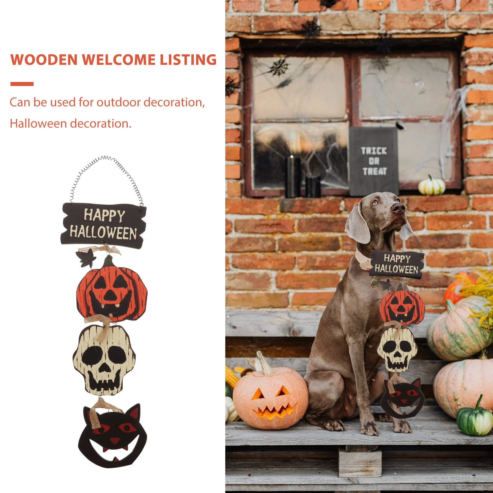 

1Pcs Wooden Pumpkin Door Sign Halloween Decor Hanging Welcome Plate Door Sign Pumpkin Hanging Decor Party Supply