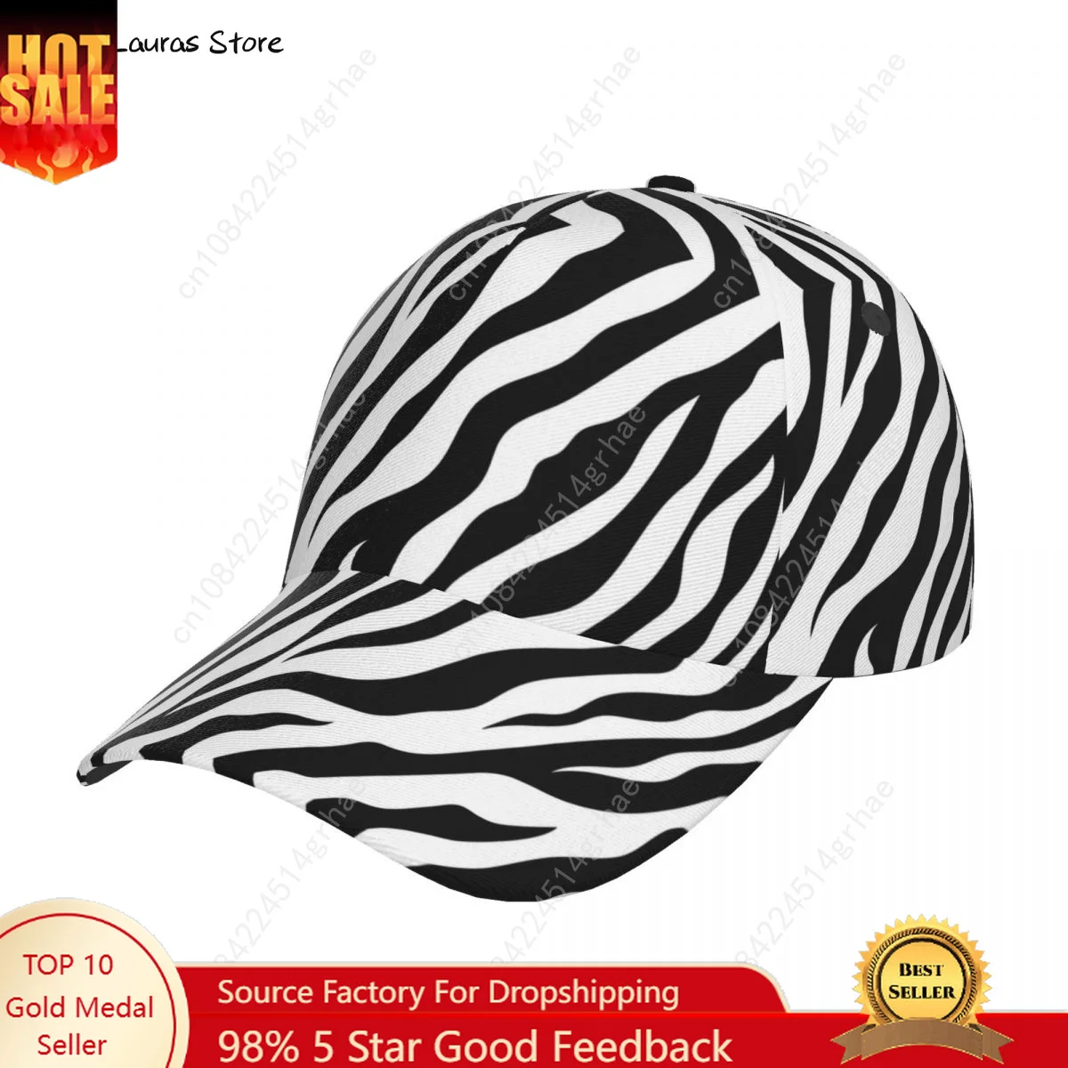 

Zebra Print Background Baseball Cap Hat for Men Women Hip Hop Hats Trucker capUnisex