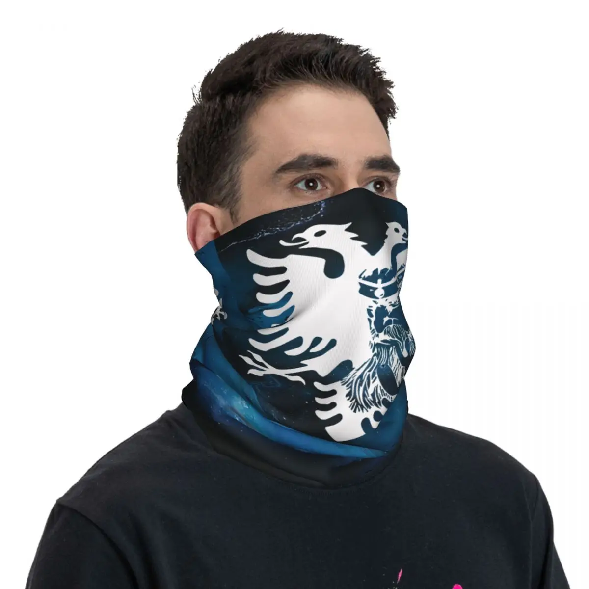 Hero White Motocross Bandana Neck Cover Printed Albanian Eagle Face Scarf Running Unisex Adult Windproof