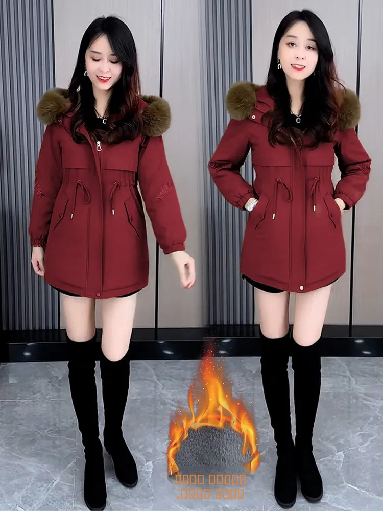 

Женское зимнее утепленное хлопковое пальто Pike средней длины с капюшоном, модное, для повседневной носки, маленький размер