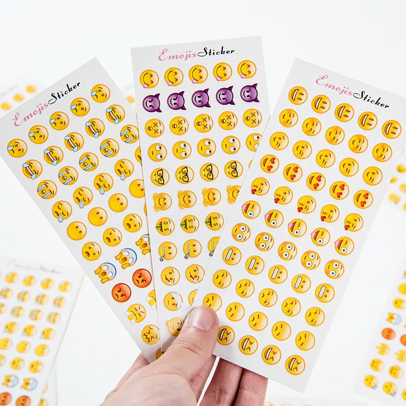 Encouraging Sticker Set for Mobile Emojis Cartoon Smiley Decorative Material for Diary Scrapbooking Handmade Craft Tools.