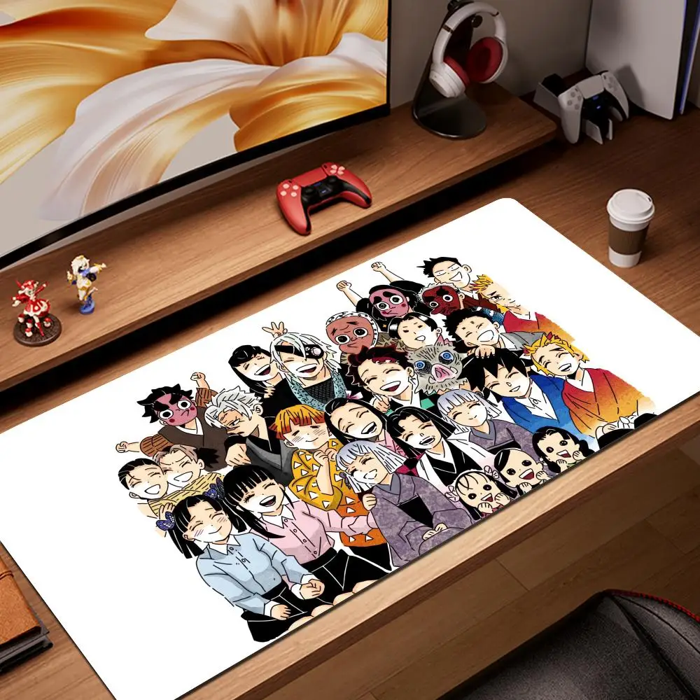 

Large Demon Slayer Mouse Pad Cute Anime Mousepads Kawaii Table Mats Office Accessories Deskmat Rubbe Lockedge Mouse Mat