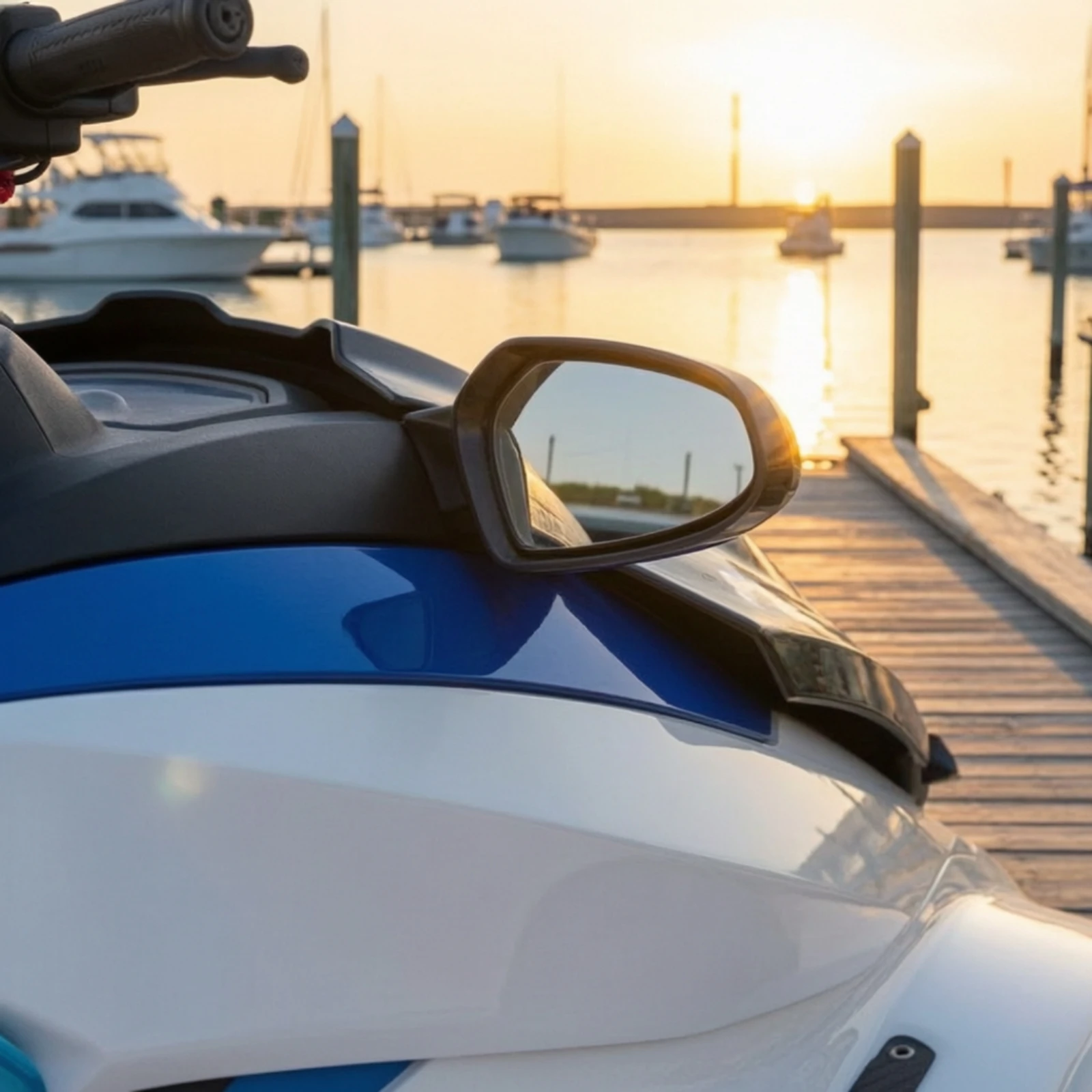 Watercraft Rearview Mirror Wide Field of View Personal Watercraft Mirror with ABS Housing Marine-Grade Sleek