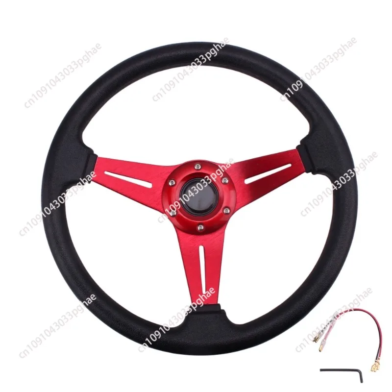 

tiypeor Universal Cars Racing Car Racing Steering Wheels PU 14 inch Drifting Sport Steering Wheel